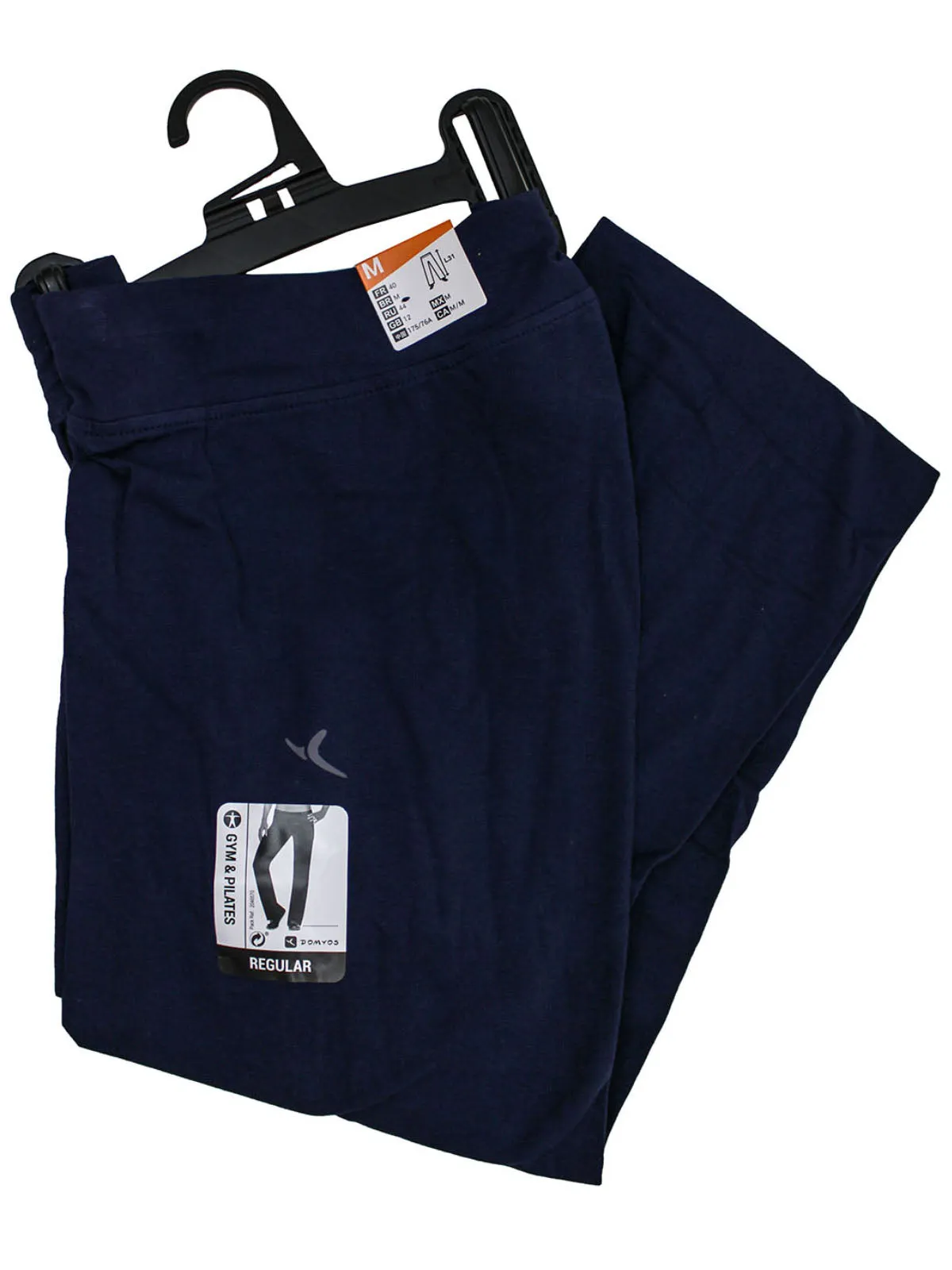Navy Straight Leg Fitness Cotton Rich Stretchy Waist Leggings