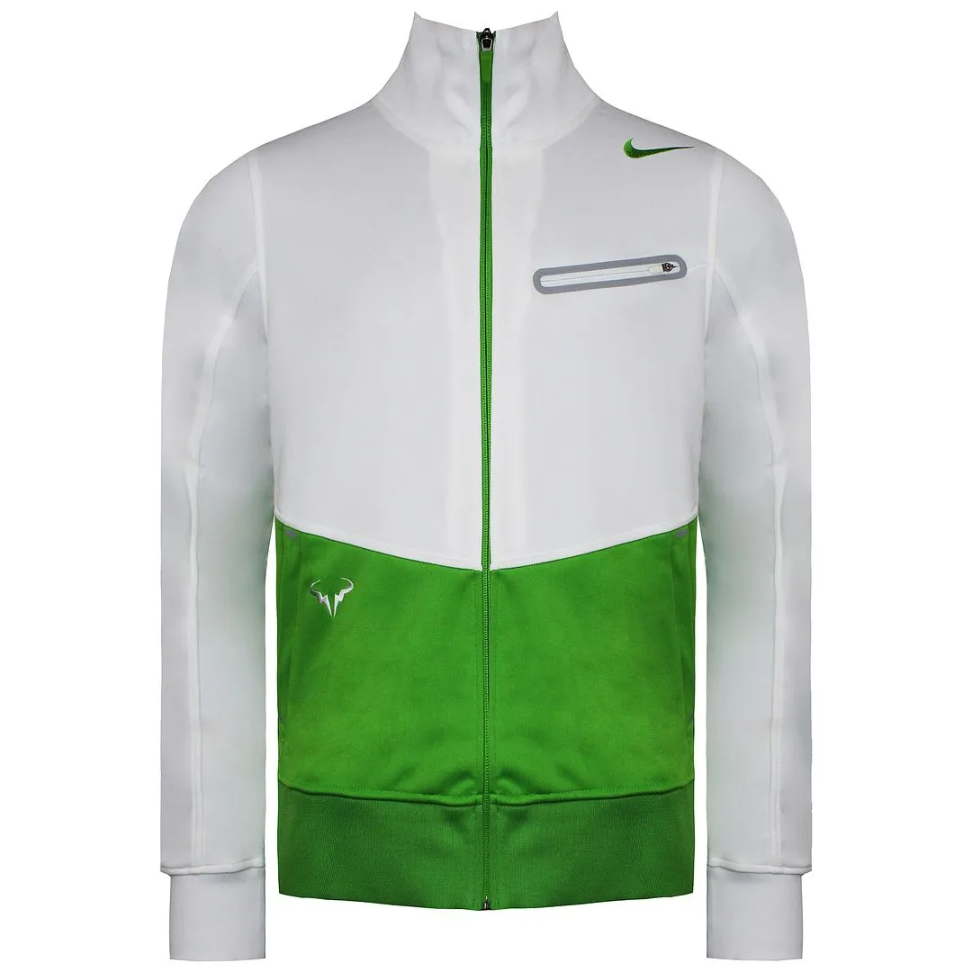 Nike Logo Mens White/Green Track Jacket