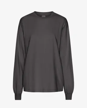 Oversized Organic LS T-Shirt - Lava Grey