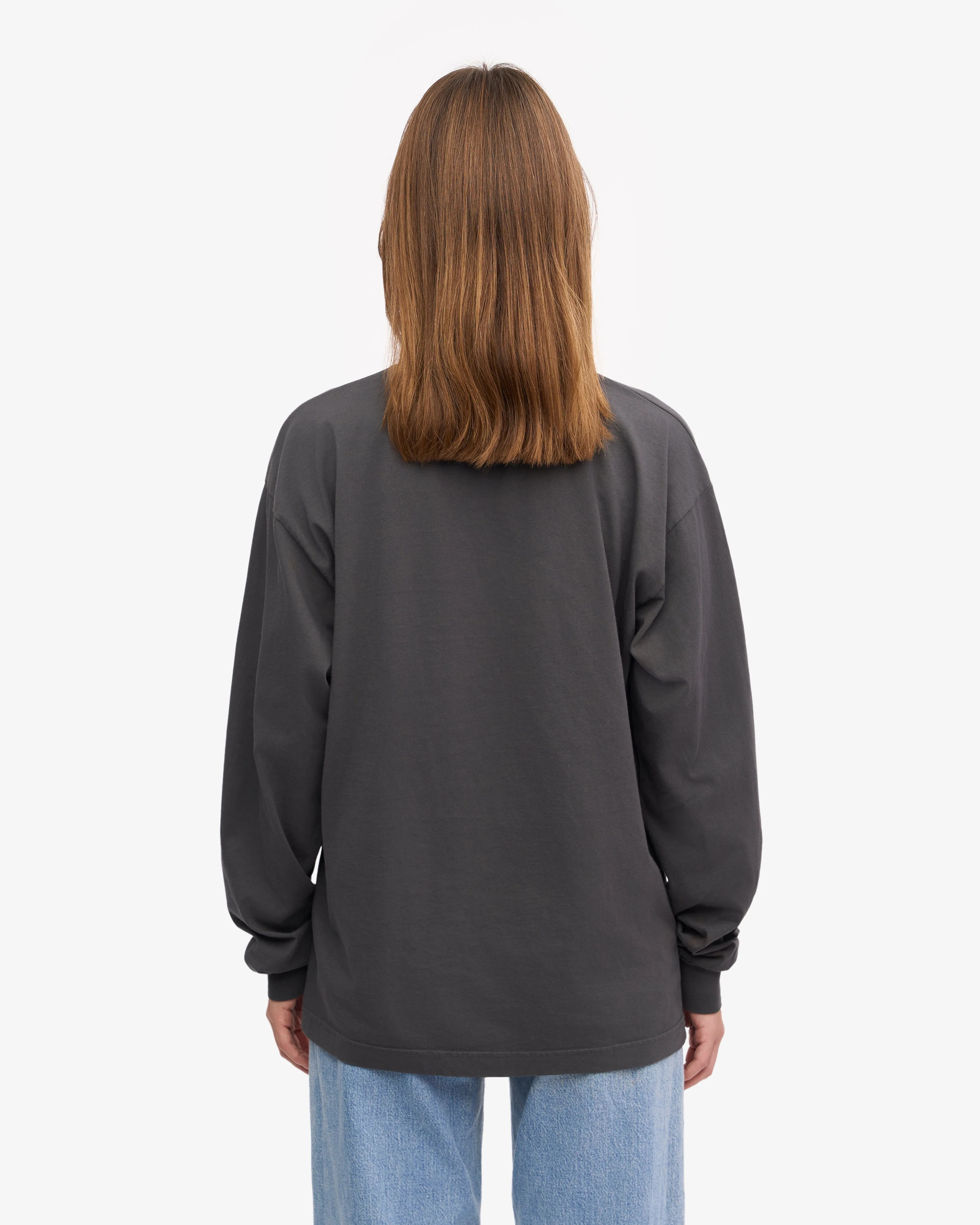 Oversized Organic LS T-Shirt - Lava Grey