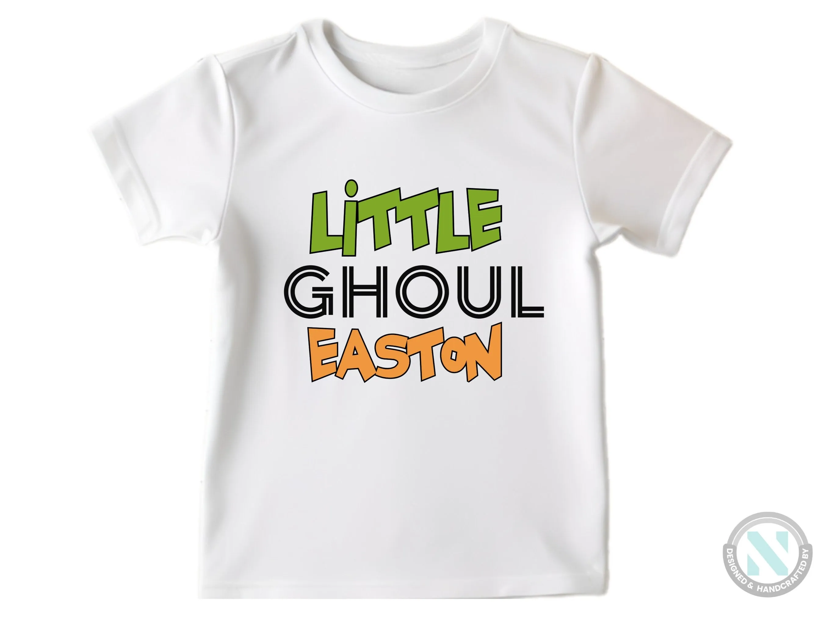Personalize Name Baby Halloween Bodysuit With Little Ghoul