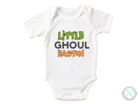 Personalize Name Baby Halloween Bodysuit With Little Ghoul