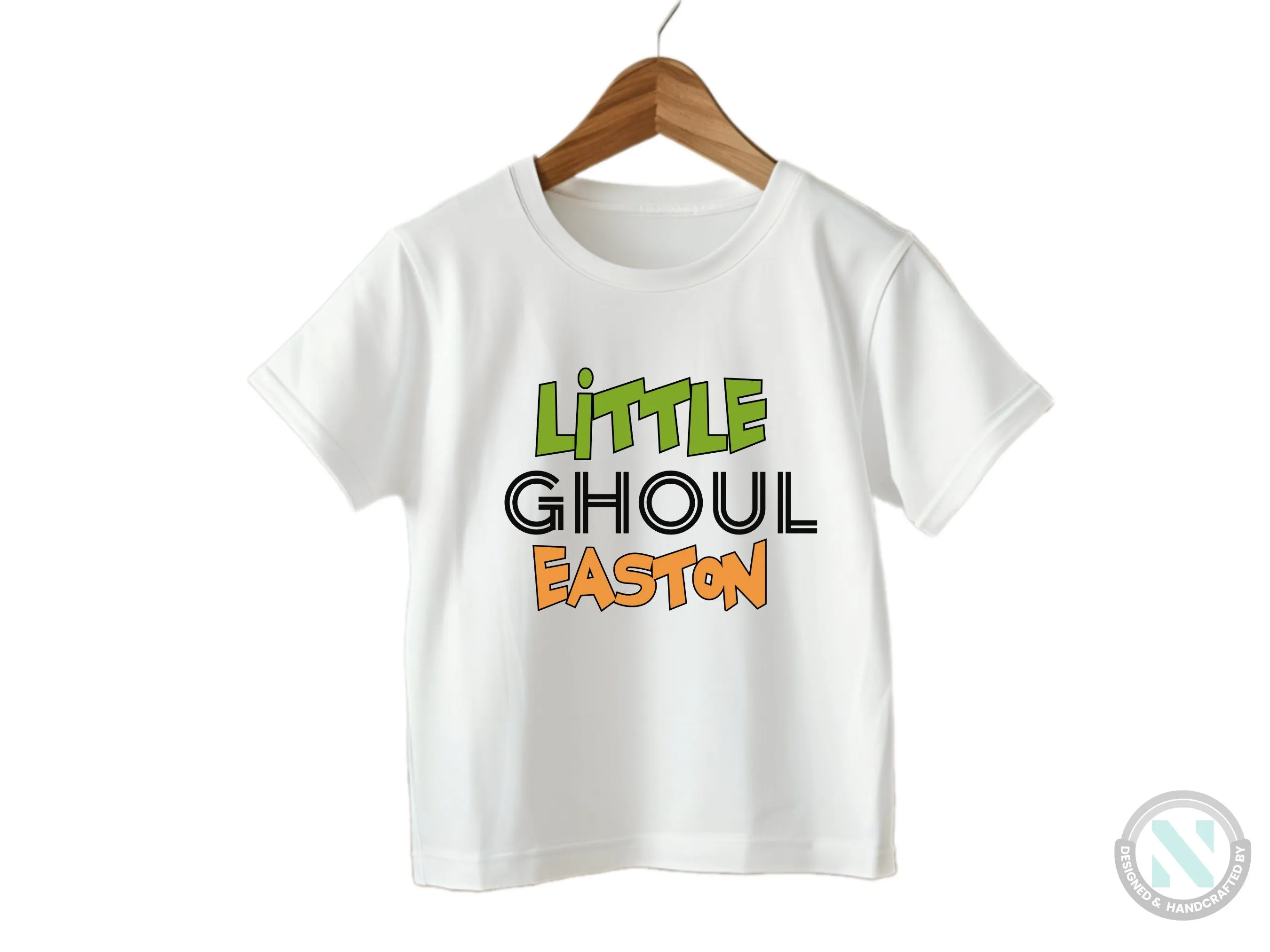 Personalize Name Baby Halloween Bodysuit With Little Ghoul