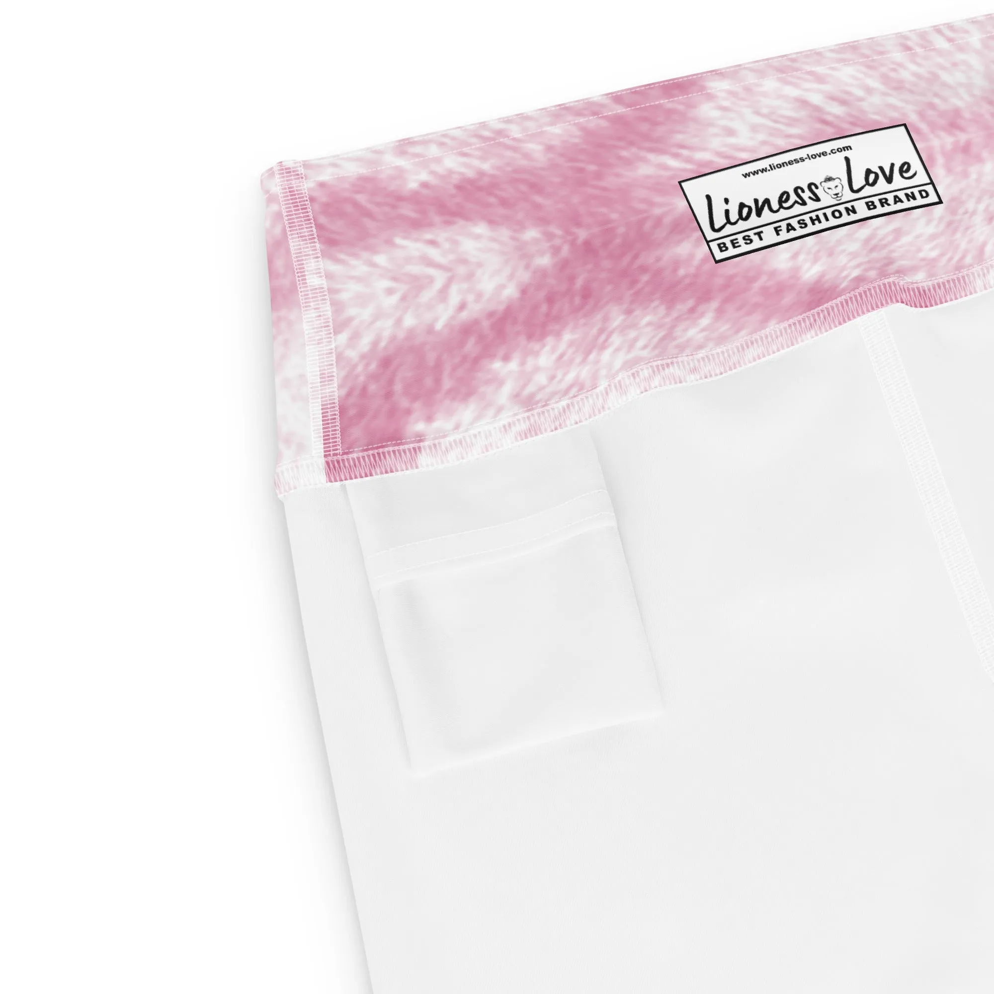 Pink Animal Print Yoga Capri Leggings | Exercise Capri Leggings, lioness-love
