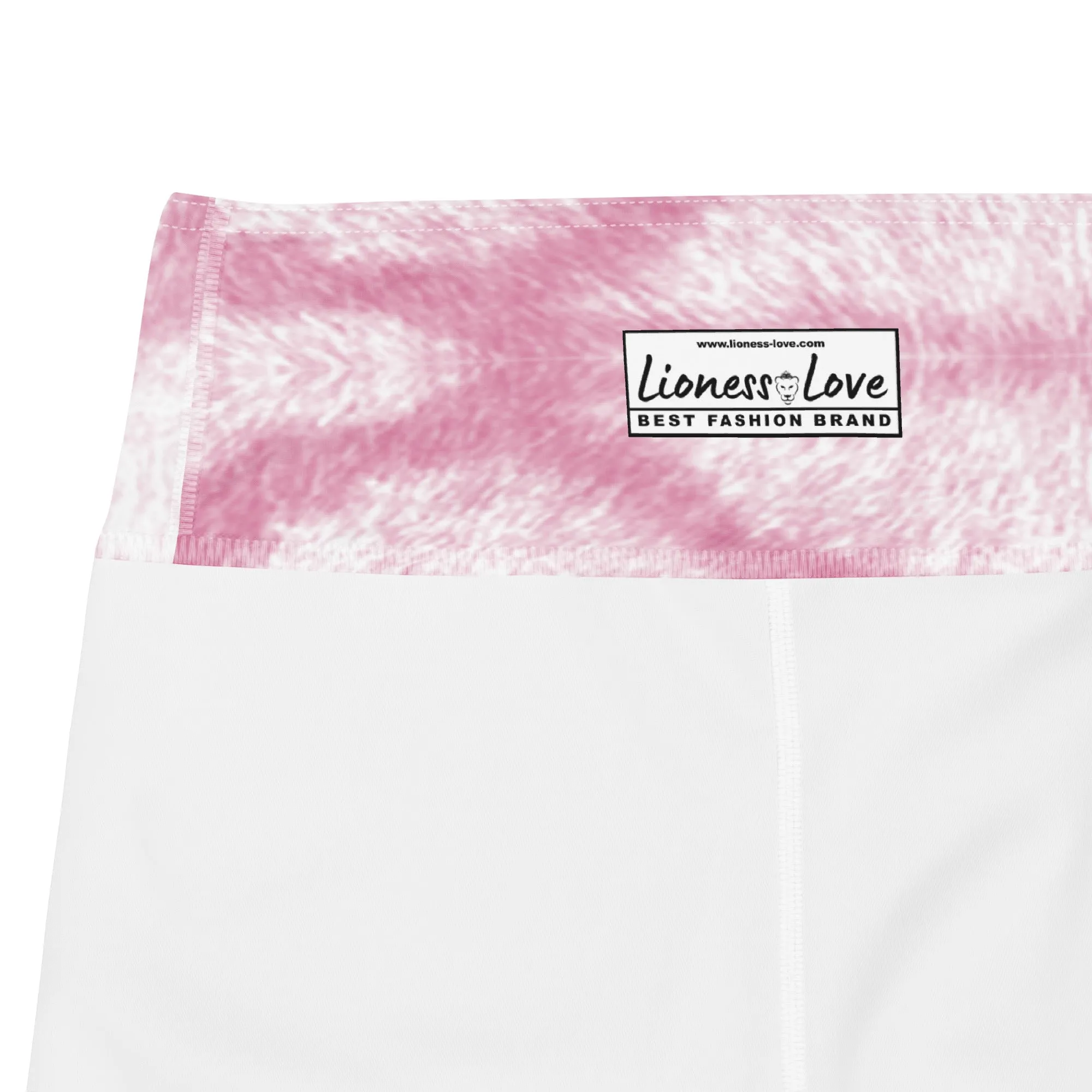 Pink Animal Print Yoga Capri Leggings | Exercise Capri Leggings, lioness-love