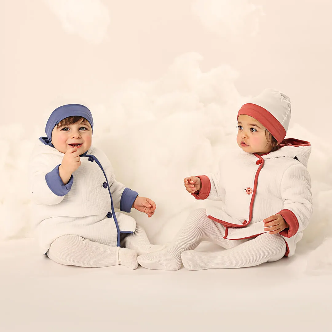 POMPOMME WHITE/RASPBERRY JACKET & HAT