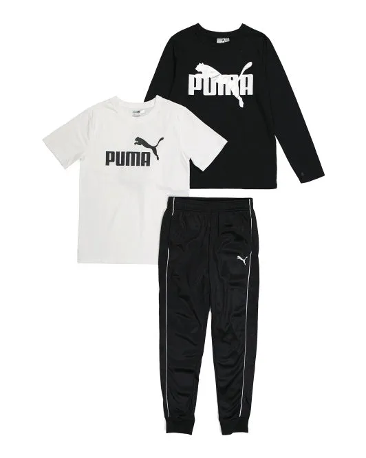 Puma Big Boy 3pc Brand Logo Joggers Set