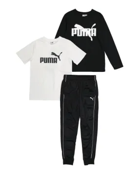 Puma Big Boy 3pc Brand Logo Joggers Set