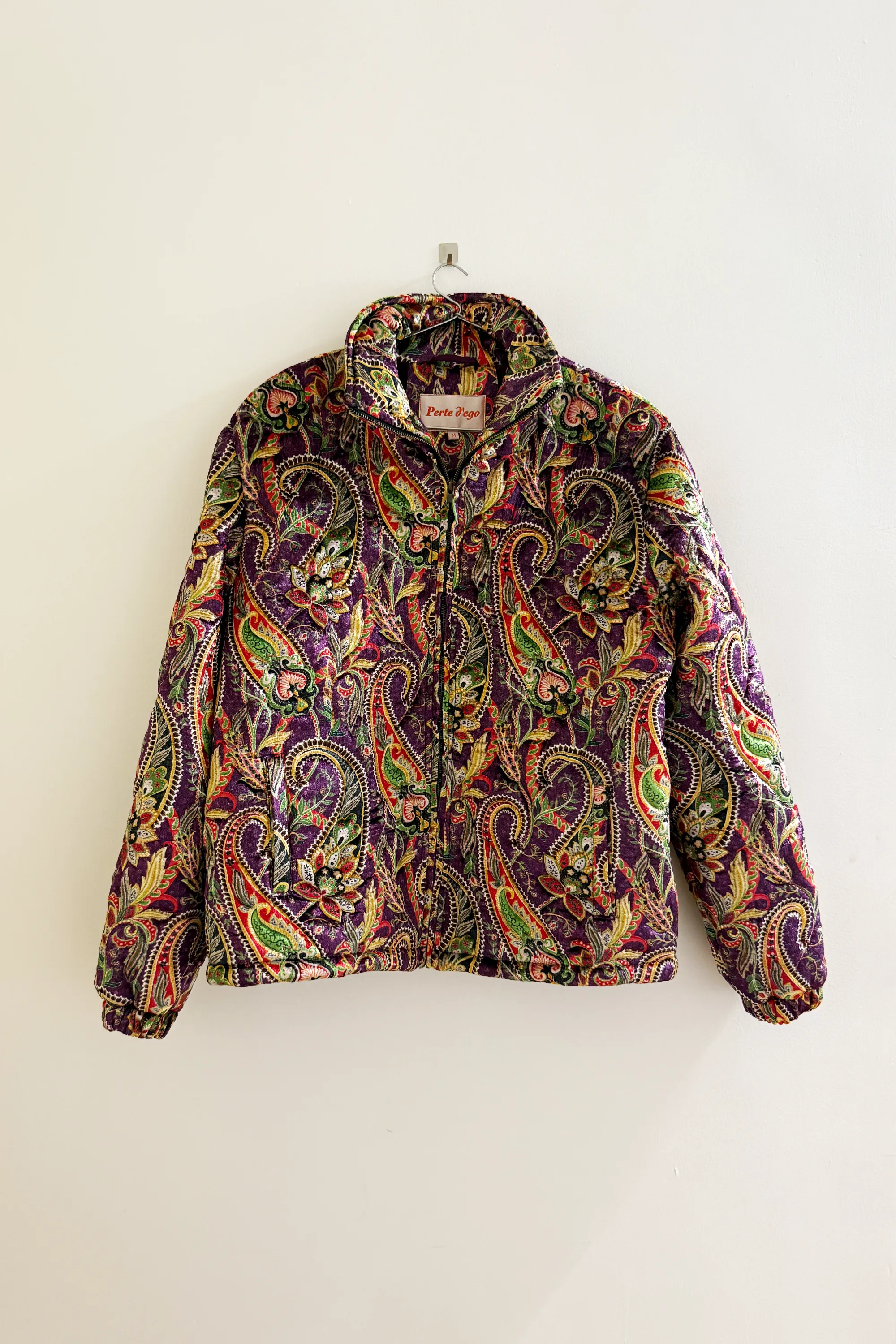 "Purple paisley" quilted jacket