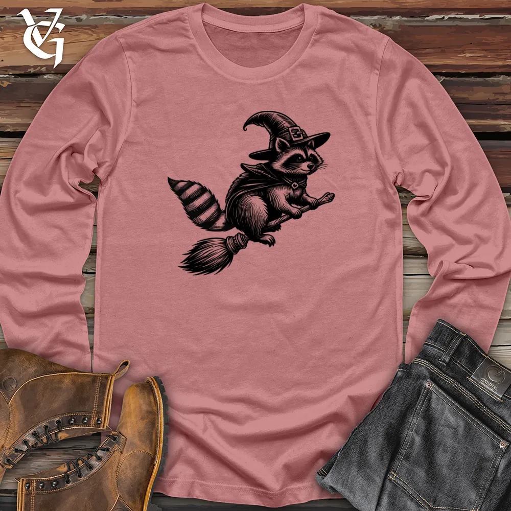 Raccoon Flying Broomstick Long Sleeve