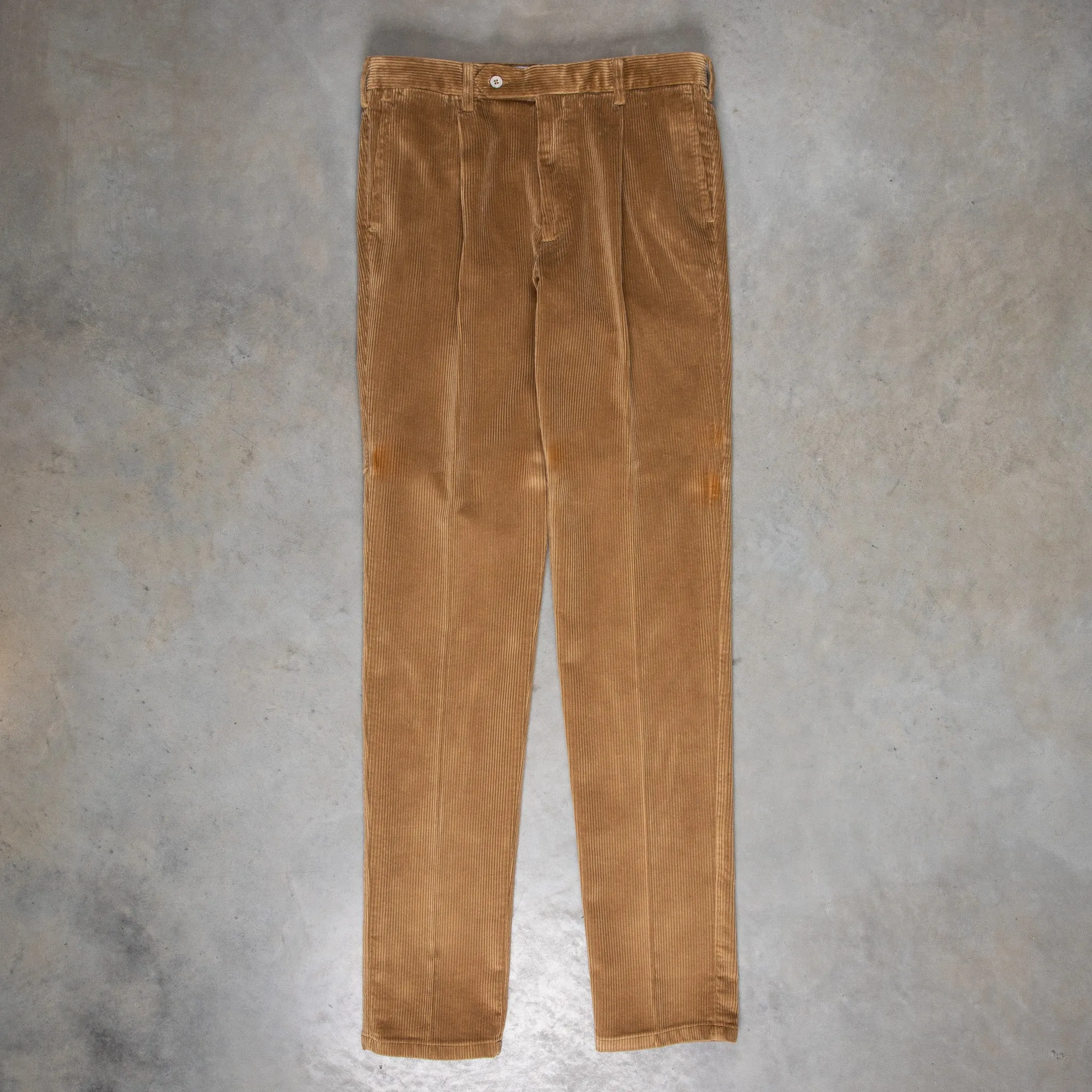 Rota Pantaloni High Rise Regular Fit 8-Wale Corduroy Beige Scuro