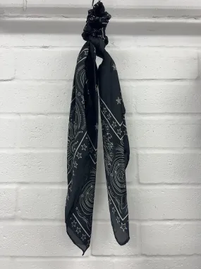 Scarf With Matching Scrunchie - Cosmic Black
