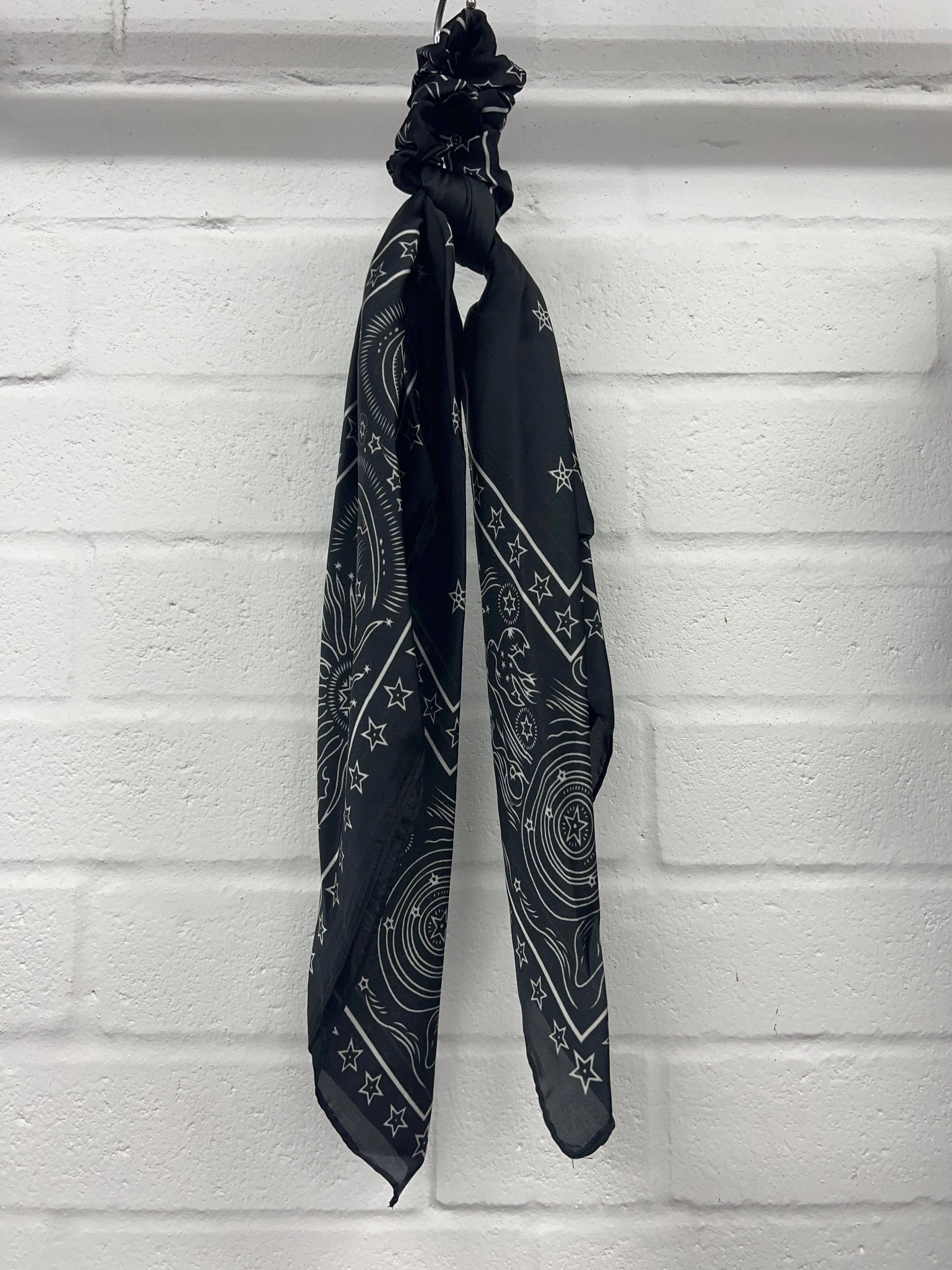 Scarf With Matching Scrunchie - Cosmic Black