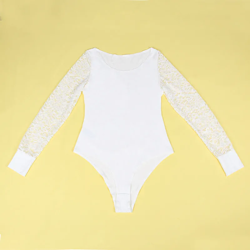 Sexy Long Sleeve Lace Bodysuit