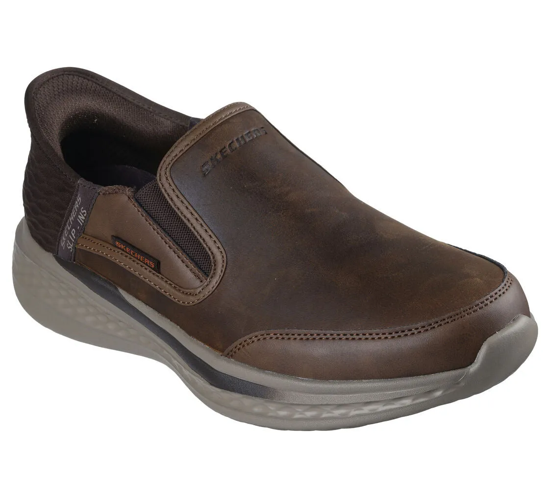 Skechers - Mens brown hand free slip in shoe - Cooper.