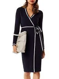 Striped Wrap Knit Dress
