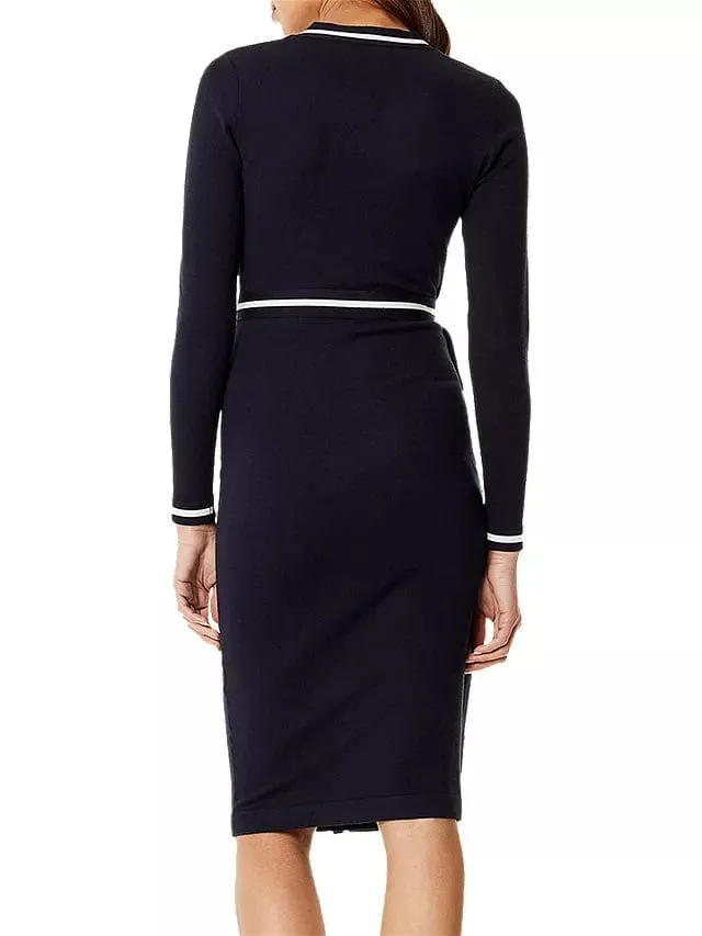 Striped Wrap Knit Dress
