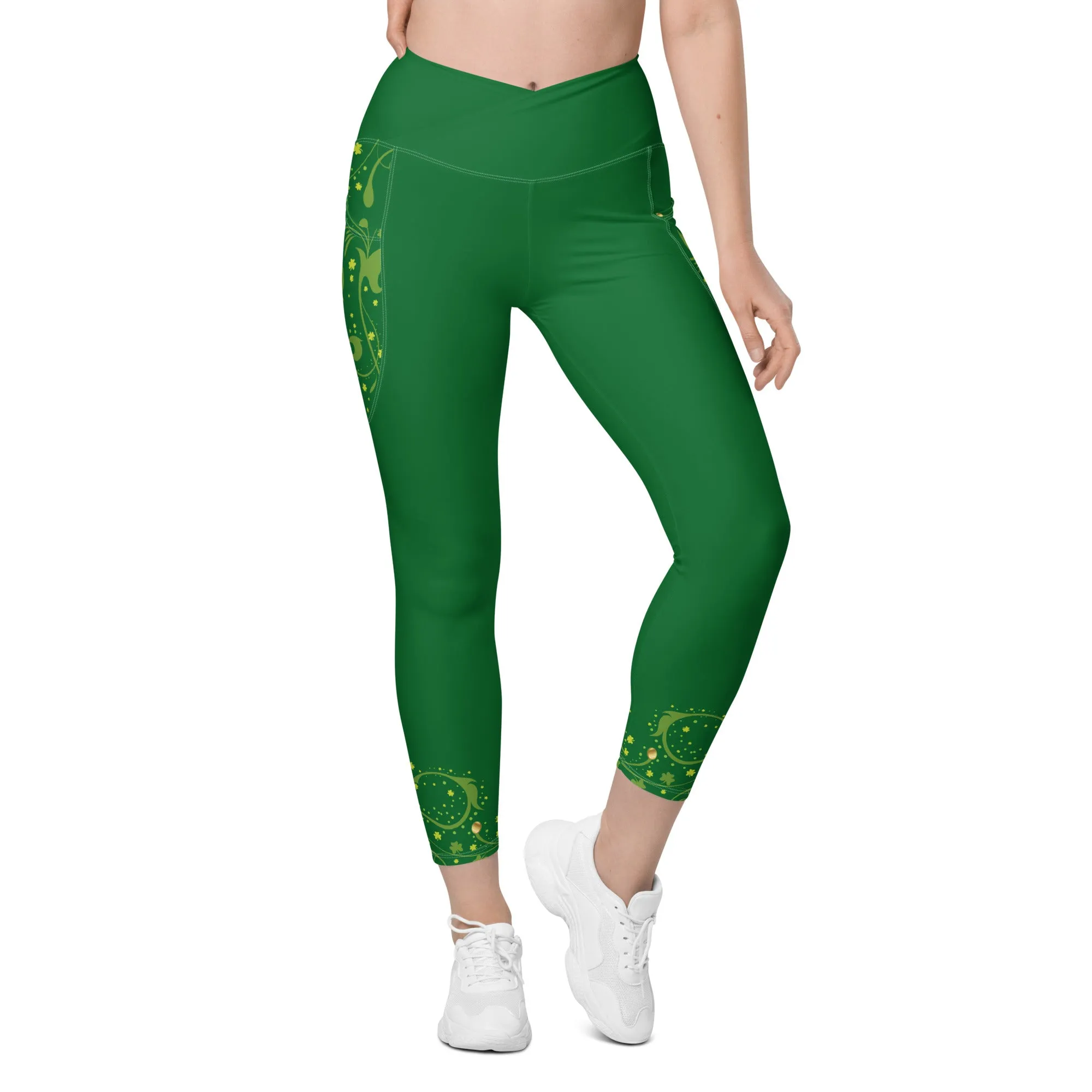 Stylish Athletic Crossover Leggings with Pockets, lioness-love