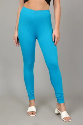 VISCOSE CHURIDAR LEGGINGS - MARINE BLUE