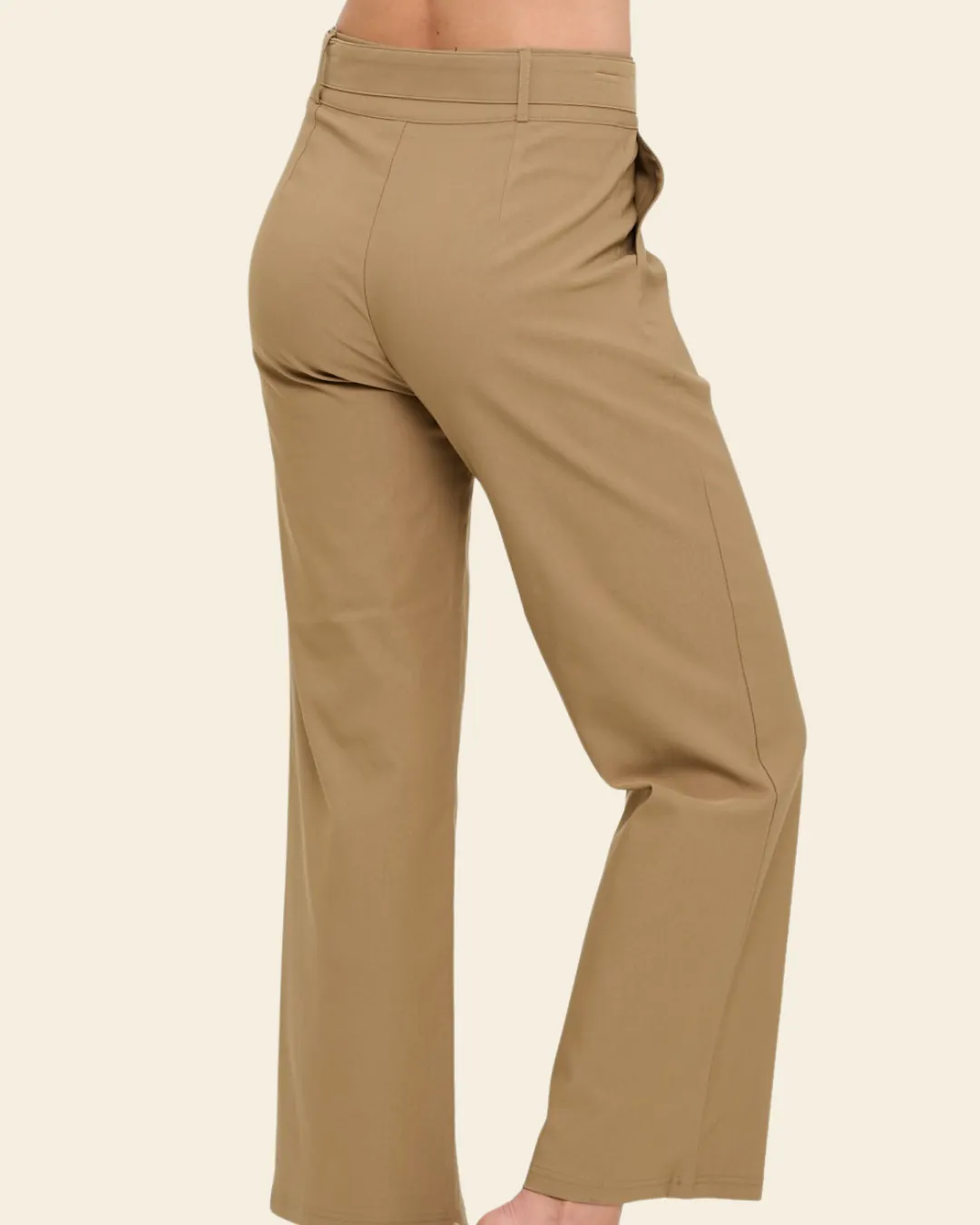 WAIST SELF BELTED PANTS
