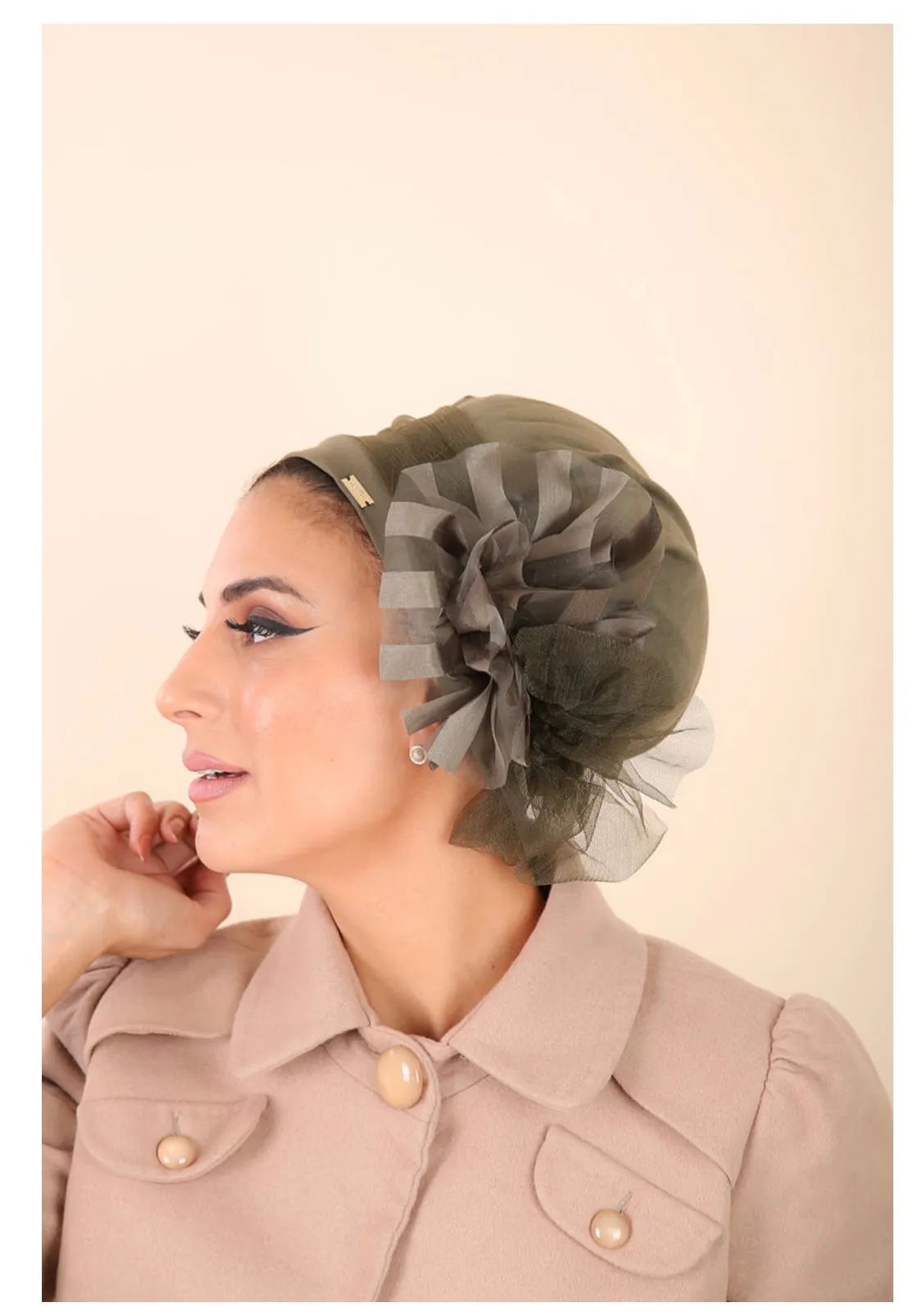 Yodfat Party Turban - Khaki Green