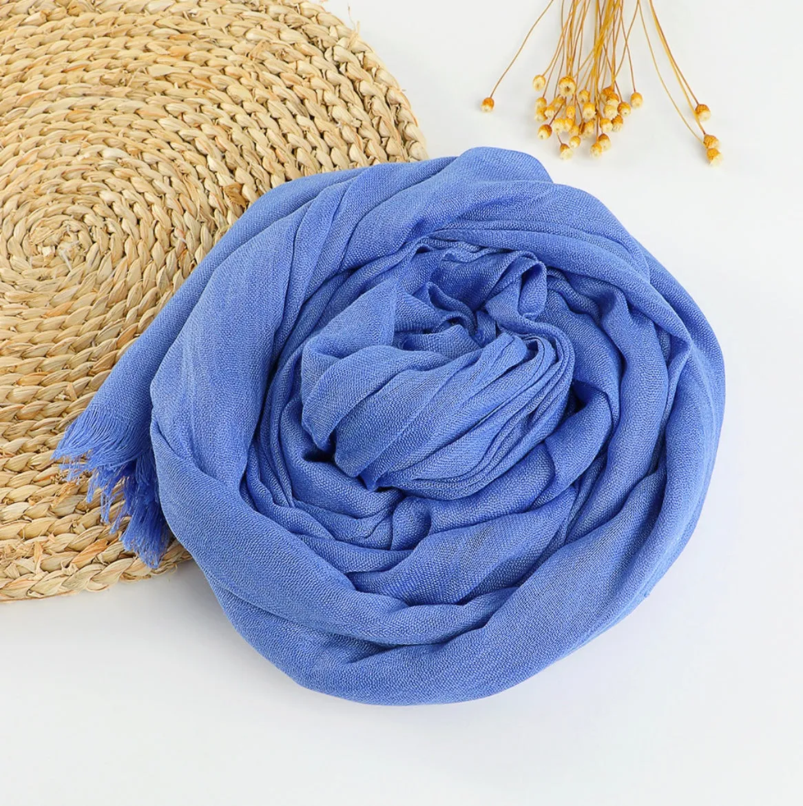 Zen Cotton and Linen Meditation Scarf - Embrace Serenity in 37 Colors