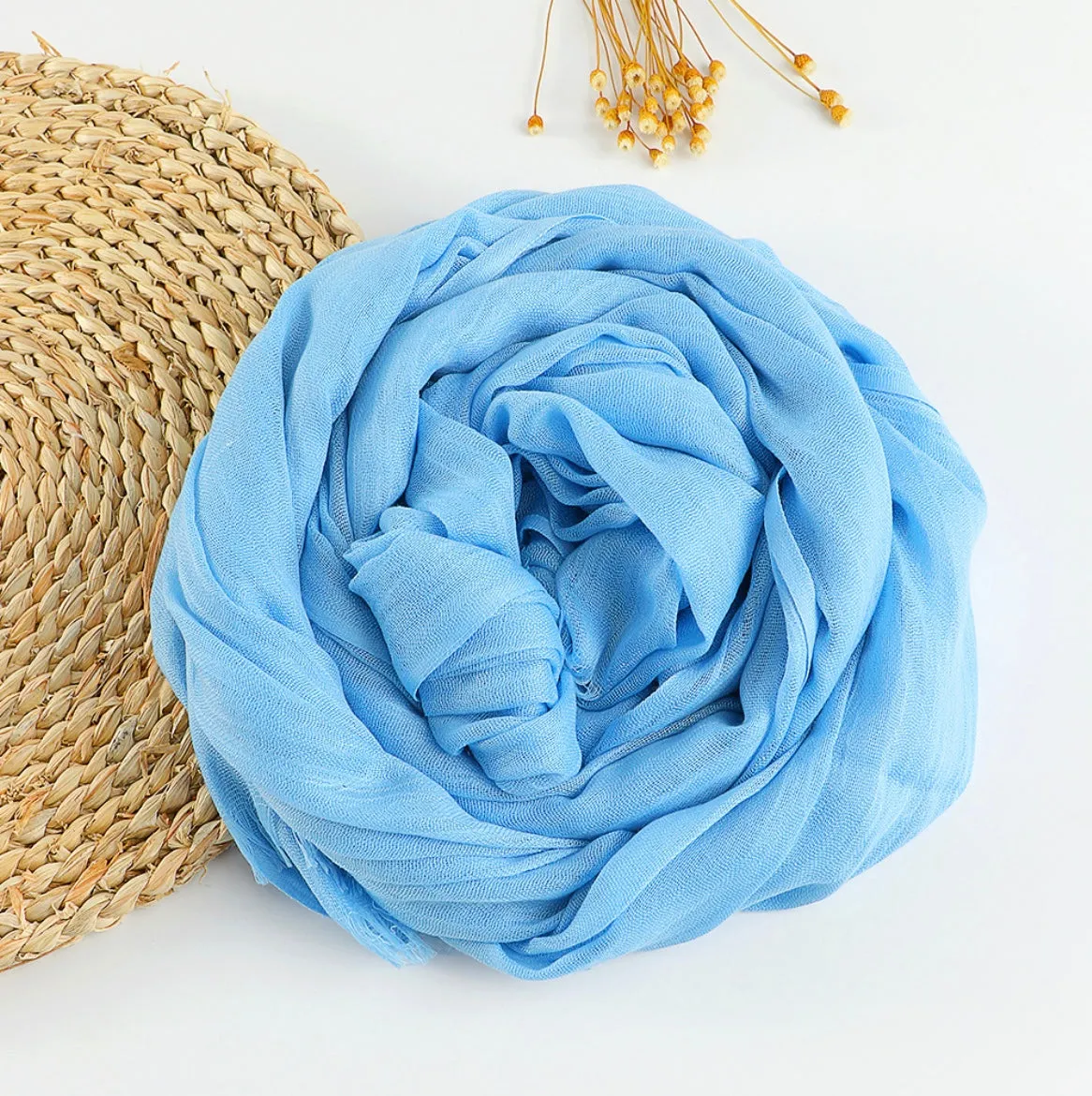 Zen Cotton and Linen Meditation Scarf - Embrace Serenity in 37 Colors