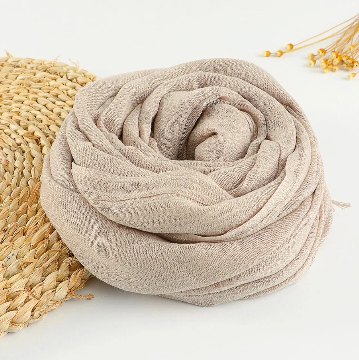 Zen Cotton and Linen Meditation Scarf - Embrace Serenity in 37 Colors