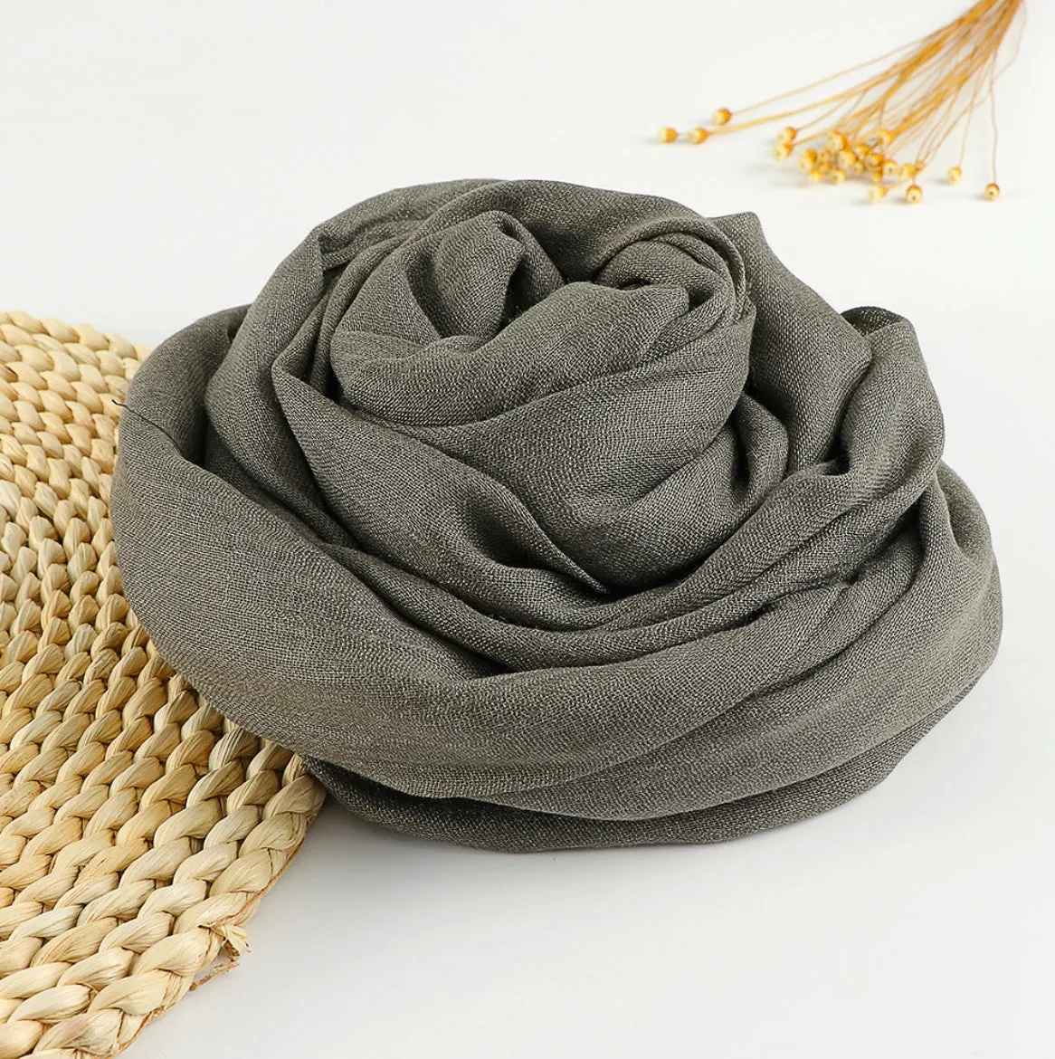 Zen Cotton and Linen Meditation Scarf - Embrace Serenity in 37 Colors