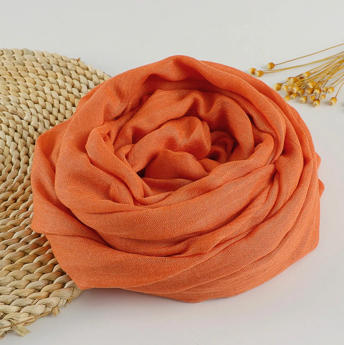 Zen Cotton and Linen Meditation Scarf - Embrace Serenity in 37 Colors