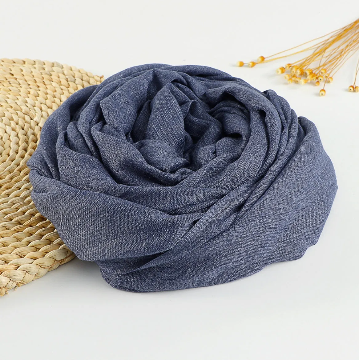 Zen Cotton and Linen Meditation Scarf - Embrace Serenity in 37 Colors