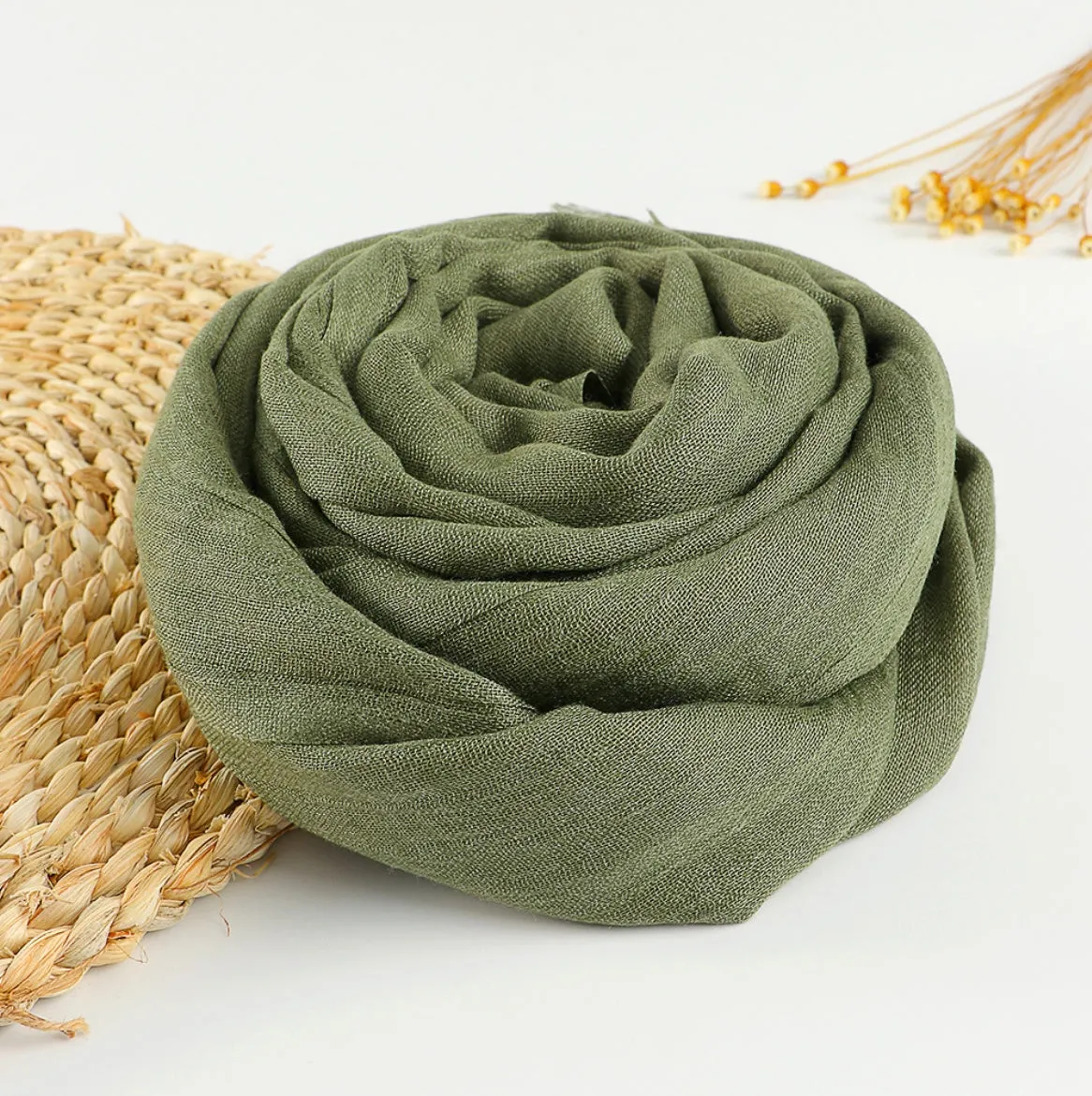 Zen Cotton and Linen Meditation Scarf - Embrace Serenity in 37 Colors
