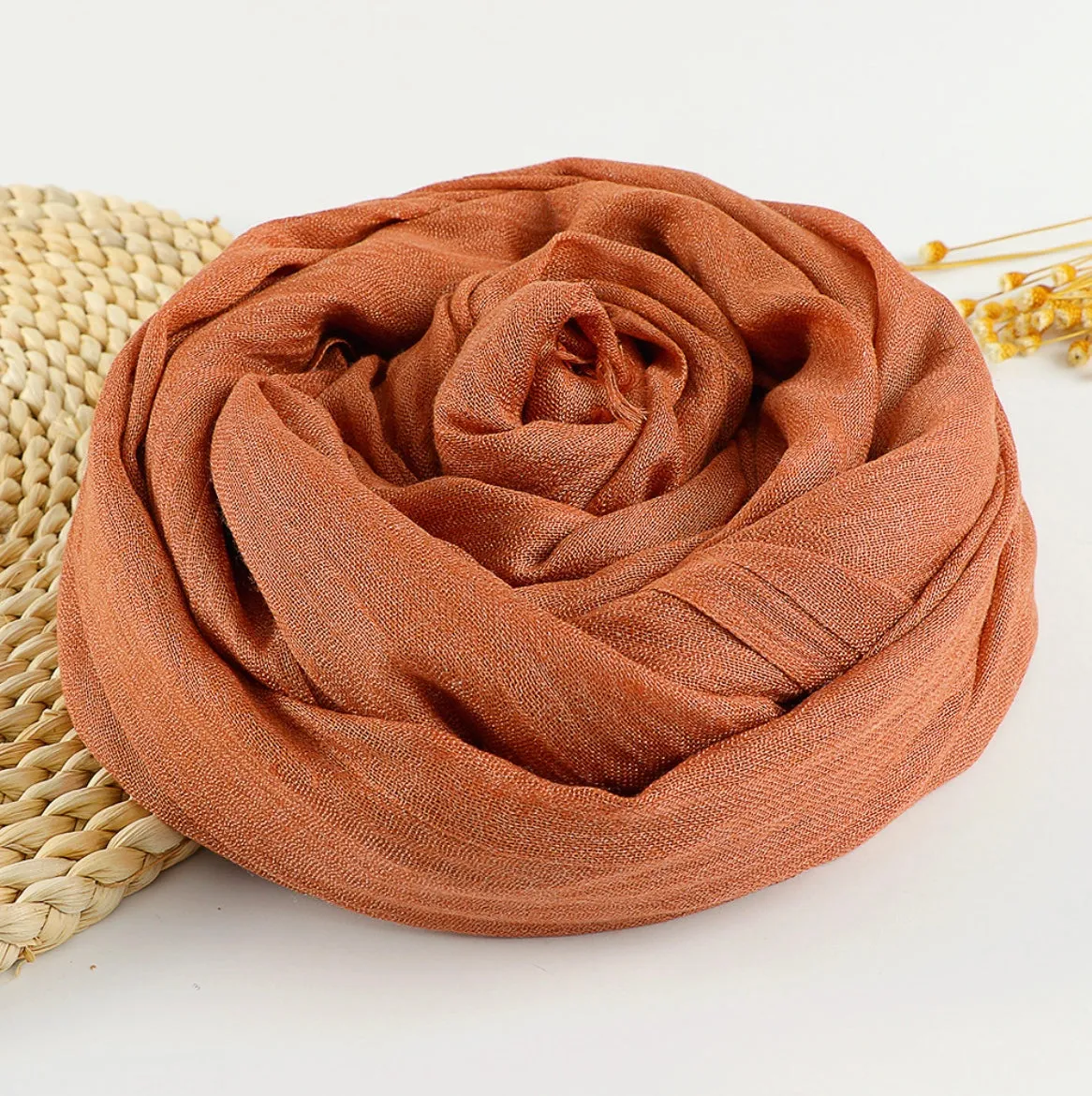 Zen Cotton and Linen Meditation Scarf - Embrace Serenity in 37 Colors