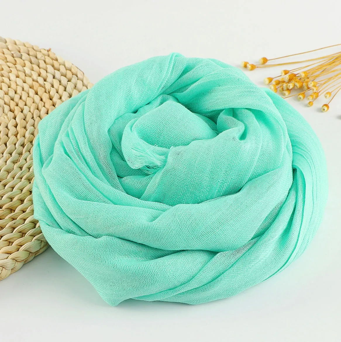 Zen Cotton and Linen Meditation Scarf - Embrace Serenity in 37 Colors