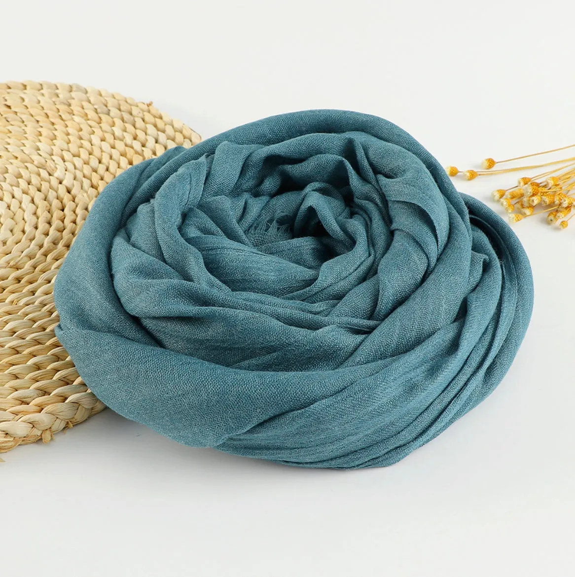 Zen Cotton and Linen Meditation Scarf - Embrace Serenity in 37 Colors