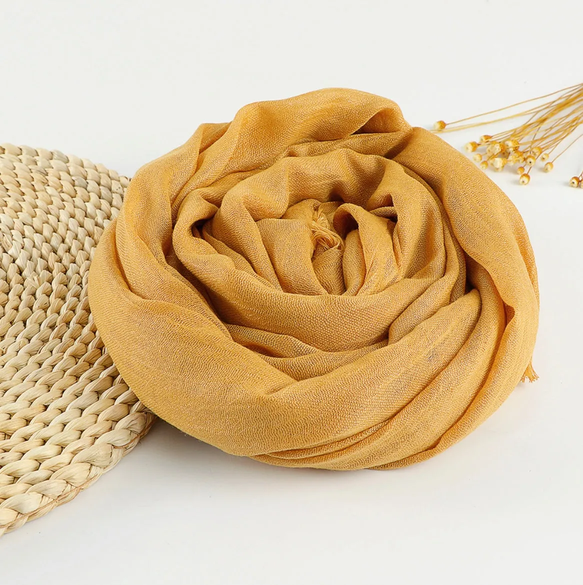 Zen Cotton and Linen Meditation Scarf - Embrace Serenity in 37 Colors