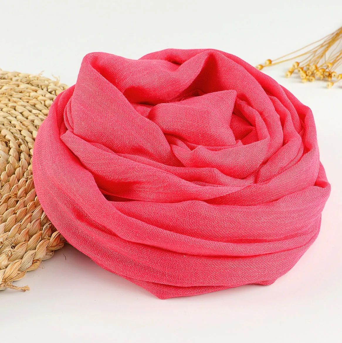 Zen Cotton and Linen Meditation Scarf - Embrace Serenity in 37 Colors