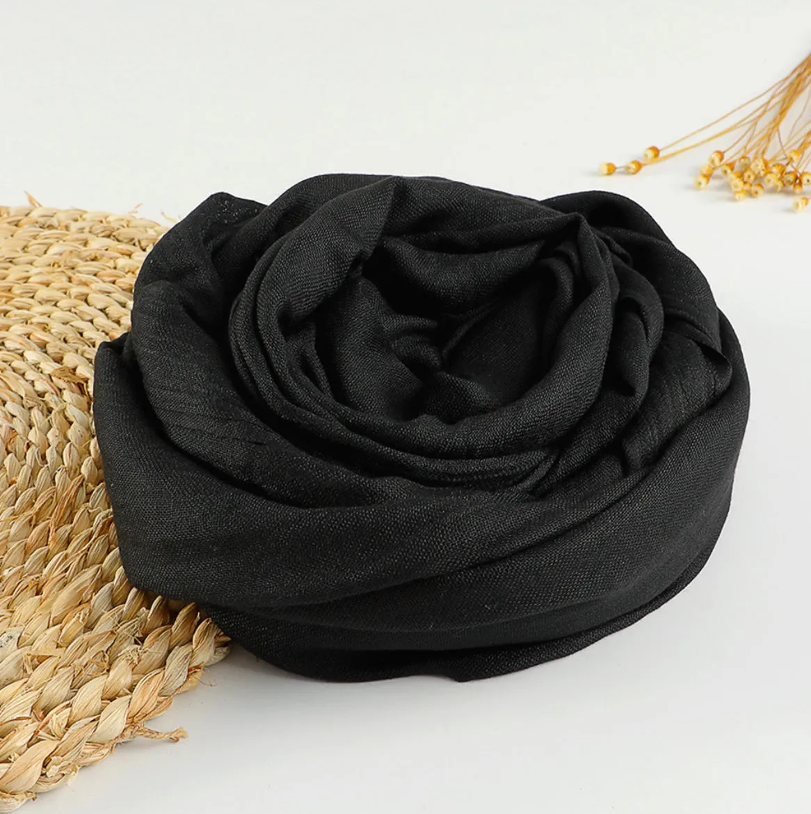 Zen Cotton and Linen Meditation Scarf - Embrace Serenity in 37 Colors