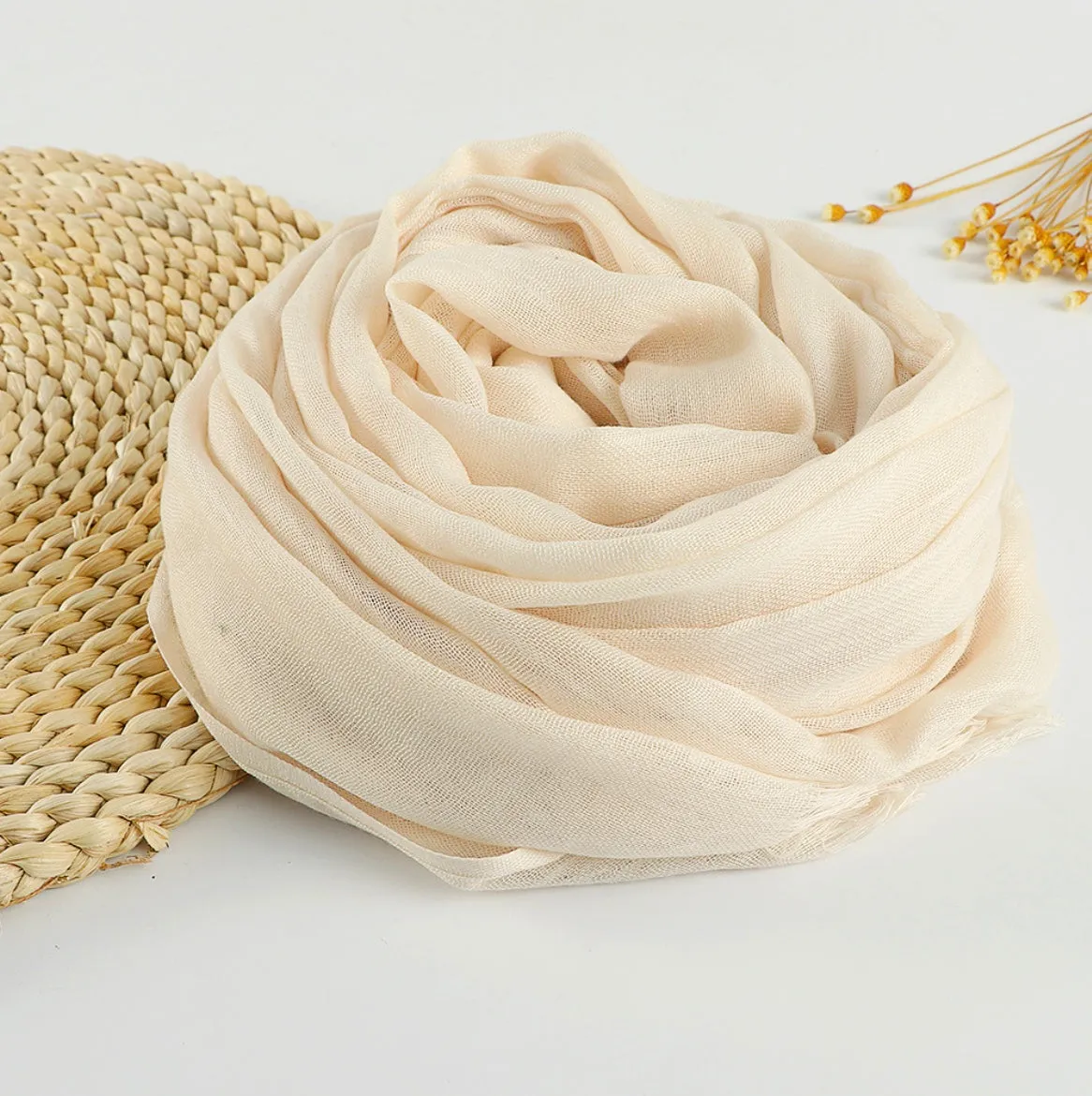 Zen Cotton and Linen Meditation Scarf - Embrace Serenity in 37 Colors
