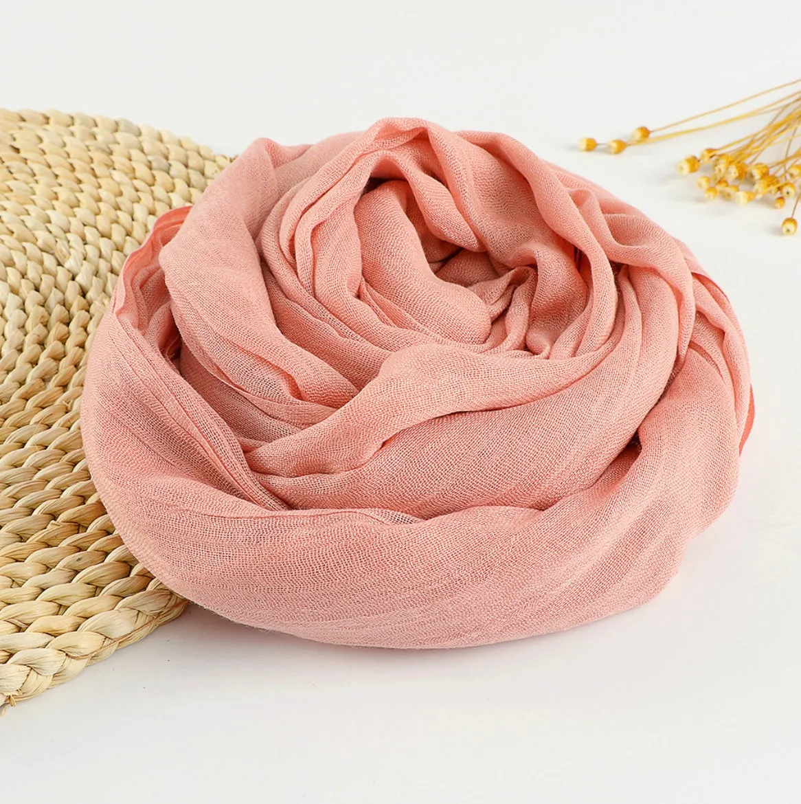 Zen Cotton and Linen Meditation Scarf - Embrace Serenity in 37 Colors